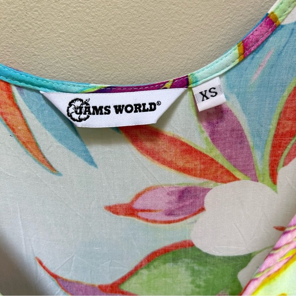 Jams World~Tiered Tropical Floral Wearable Art Hawaiian Hattie LUAU Dress~ sz XS - Picture 2 of 13